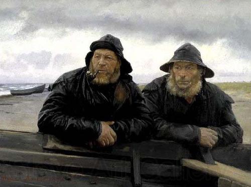 Michael Ancher Two Fishermen beside a Boat